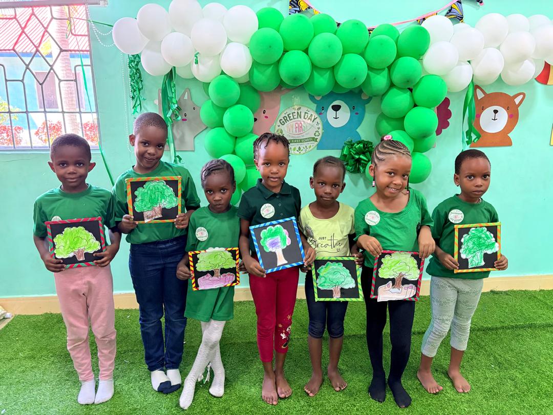Proud little artists on Green Day